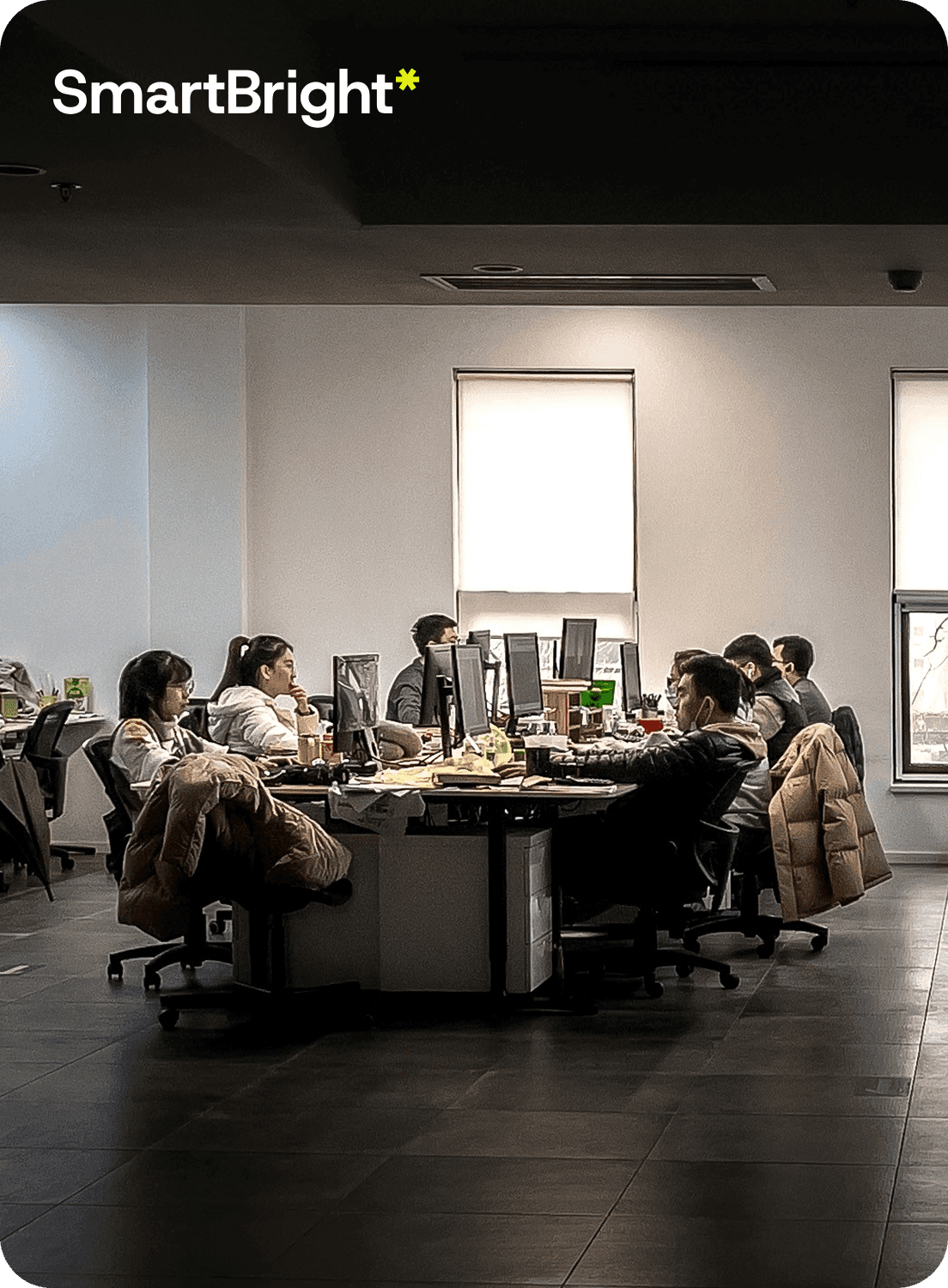 SmartBright team in a strategy meeting.